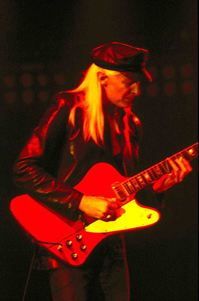 Photo of Johnny Winter, Jon Paris, Bobby Torello at Lorely Festival 1980 